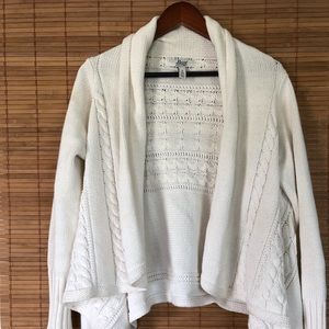Off white cotton cable knit shrug